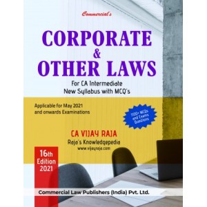 Commercial's Corporate & Other Laws for CA Intermediate May 2021 Exam [New Syllabus] by CA. Vijay Raja
